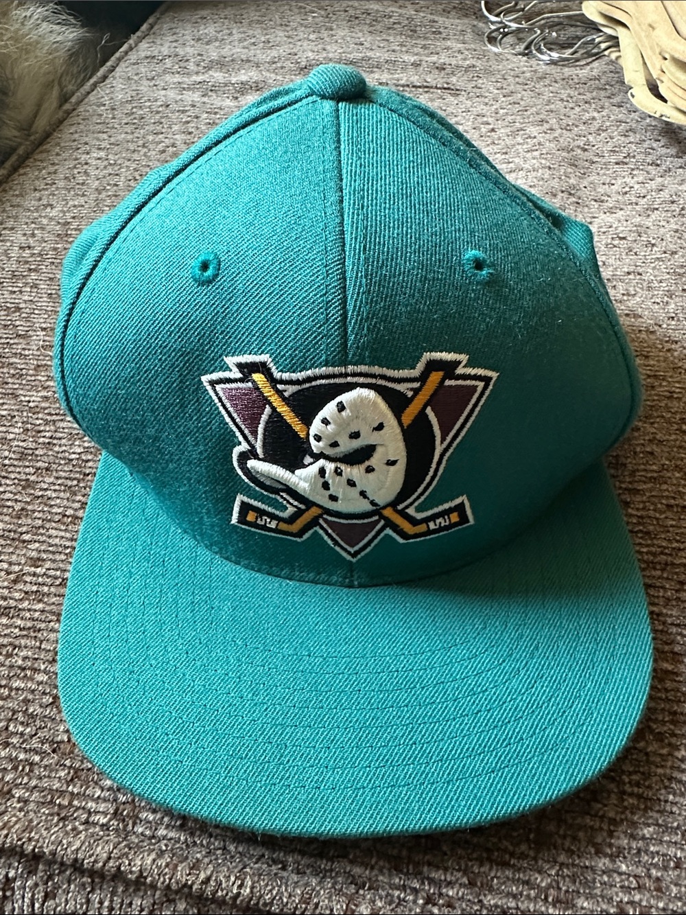 Teal Anaheim Mighty Ducks snapback hat